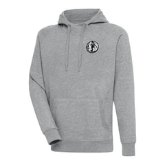 Dallas Mavericks Antigua Metallic Logo Victory Raglan Pullover Hoodie sale - Heather Gray discount