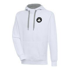 Boston Celtics Antigua Metallic Logo Victory Raglan Pullover Hoodie - White sale