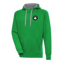 Boston Celtics Antigua Metallic Logo Victory Raglan Pullover Hoodie - Kelly Green for sale
