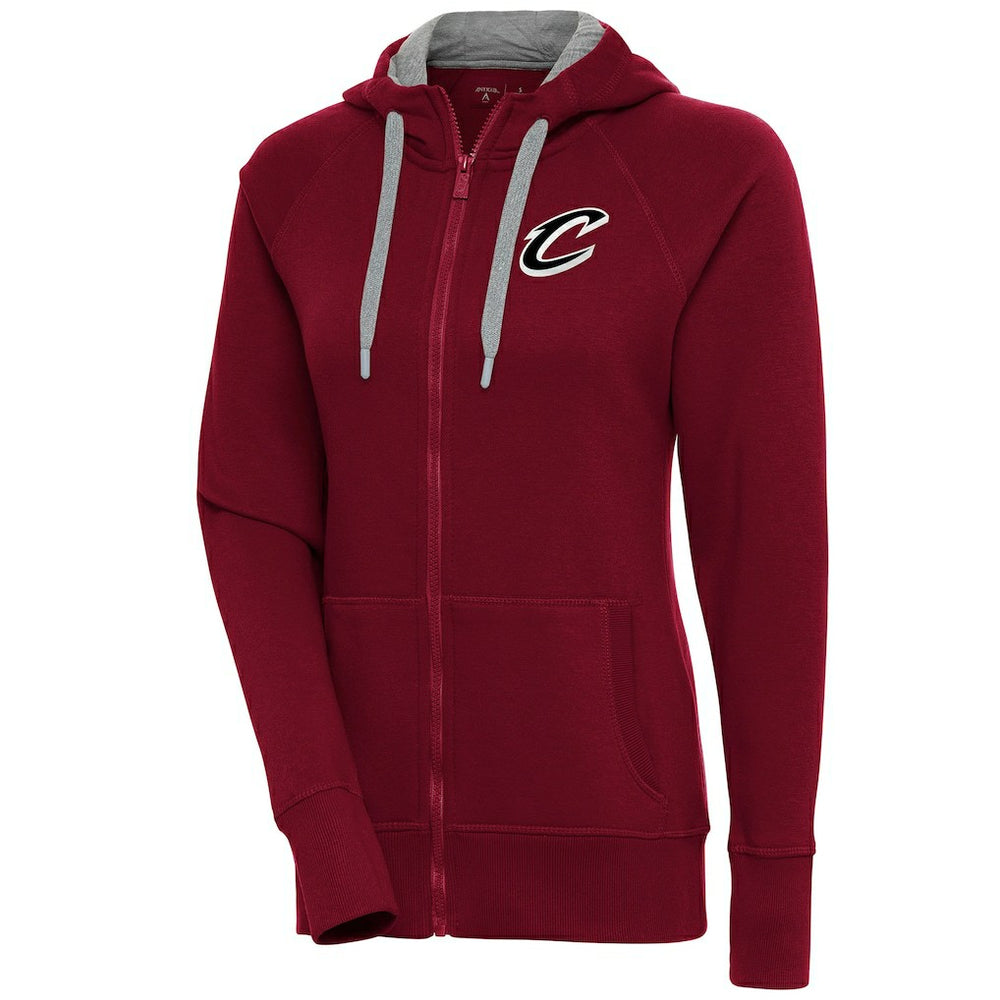 Cleveland Cavaliers Antigua Women's Brushed Metallic Victory Full-Zip Hoodie - Wine on sale