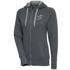 Cleveland Cavaliers Antigua Women's Brushed Metallic Victory Full-Zip Hoodie - Charcoal for sale