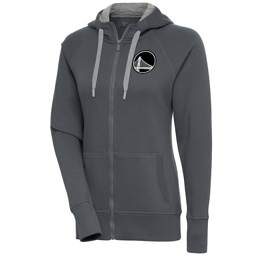 Golden State Warriors Antigua Women's Brushed Metallic Victory Full-Zip Hoodie - Charcoal outlet