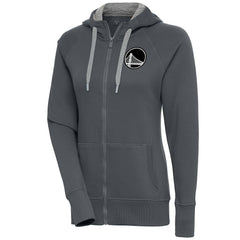 Golden State Warriors Antigua Women's Brushed Metallic Victory Full-Zip Hoodie - Charcoal outlet