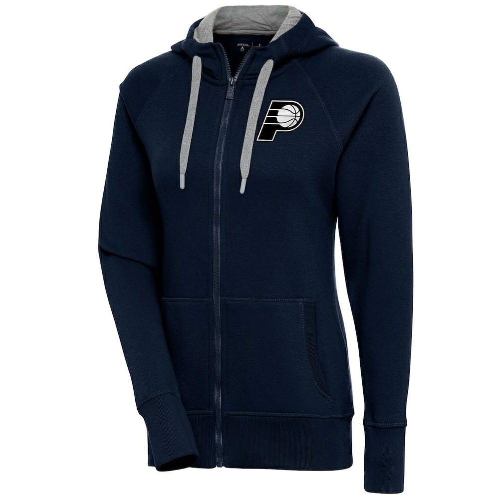 Indiana Pacers Antigua Women's Brushed Metallic Victory Full-Zip Hoodie - Navy sale