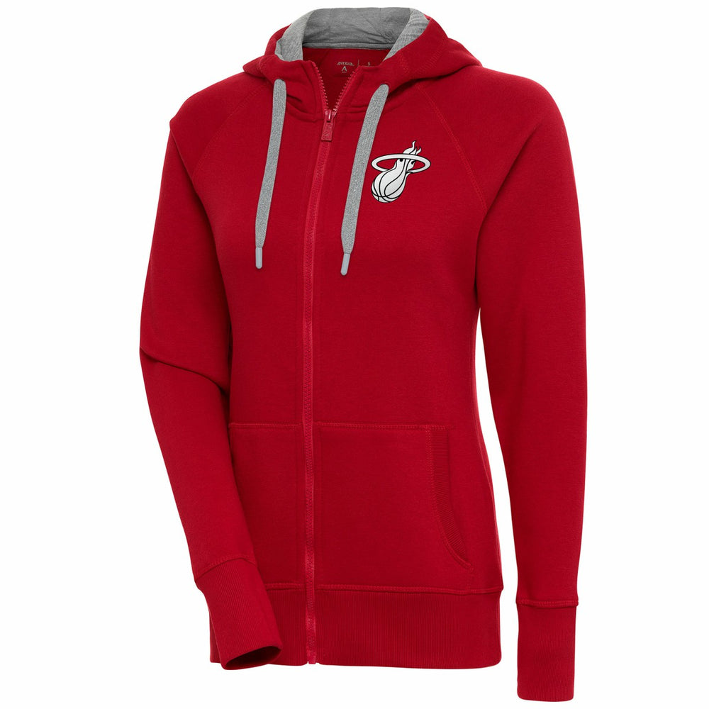 Miami Heat Antigua Women's Brushed Metallic Victory Full-Zip Hoodie - Red outlet