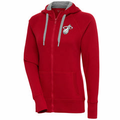 Miami Heat Antigua Women's Brushed Metallic Victory Full-Zip Hoodie - Red outlet
