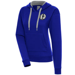 Dallas Mavericks Antigua Women's Brushed Metallic Victory Pullover Hoodie - Blue for sale