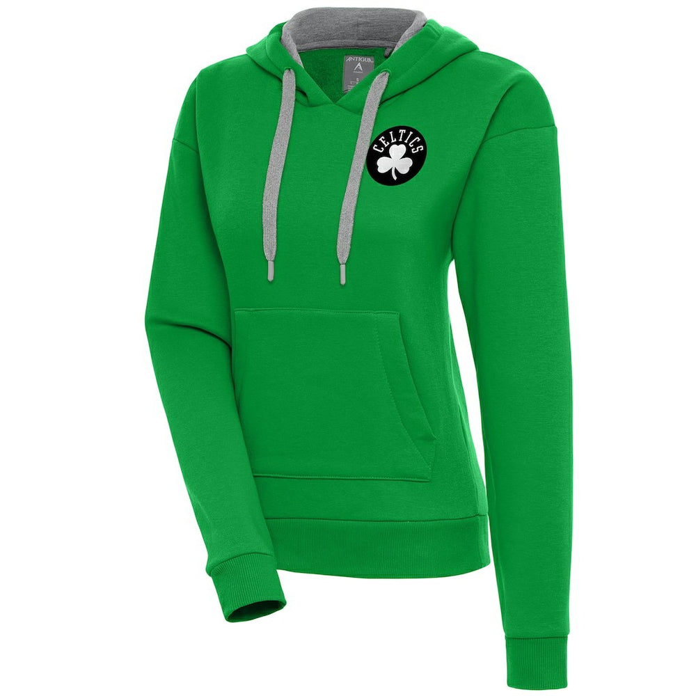 Boston Celtics Antigua Women's Brushed Metallic Victory Pullover Hoodie - Kelly Green online