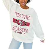 San Francisco 49ers Gameday Couture Women's Oversized Take A Holiday Pullover Sweatshirt - White cheap