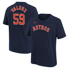 Framber Valdez Houston Astros Youth Name & Number T-Shirt Navy