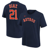 Yainer Diaz Houston Astros Youth Name & Number T-Shirt Navy