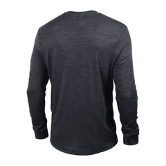 Chicago Blackhawks Champion Multi-Logo Tri-Blend Long Sleeve T-Shirt - Heather Black T-shirts