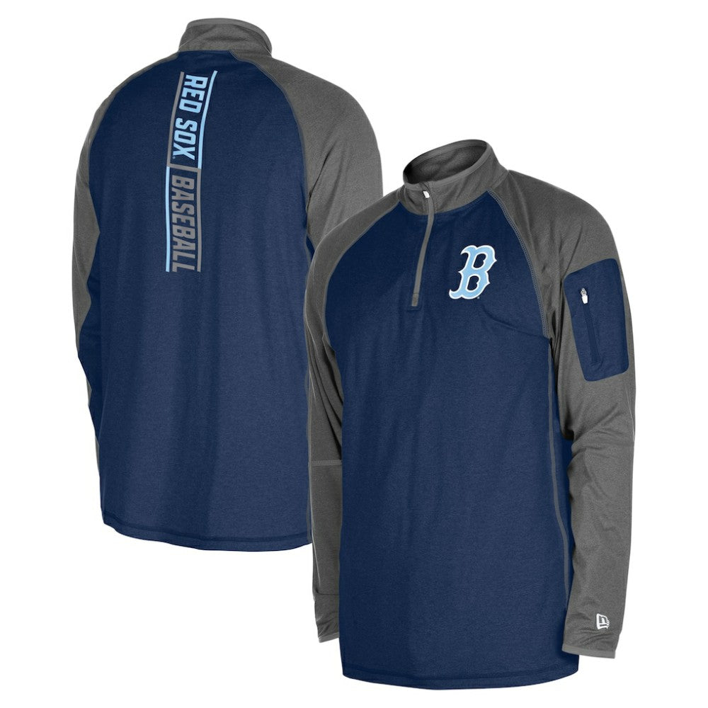 Boston Red Sox Father's Day Raglan Quarter-Zip Top Navy