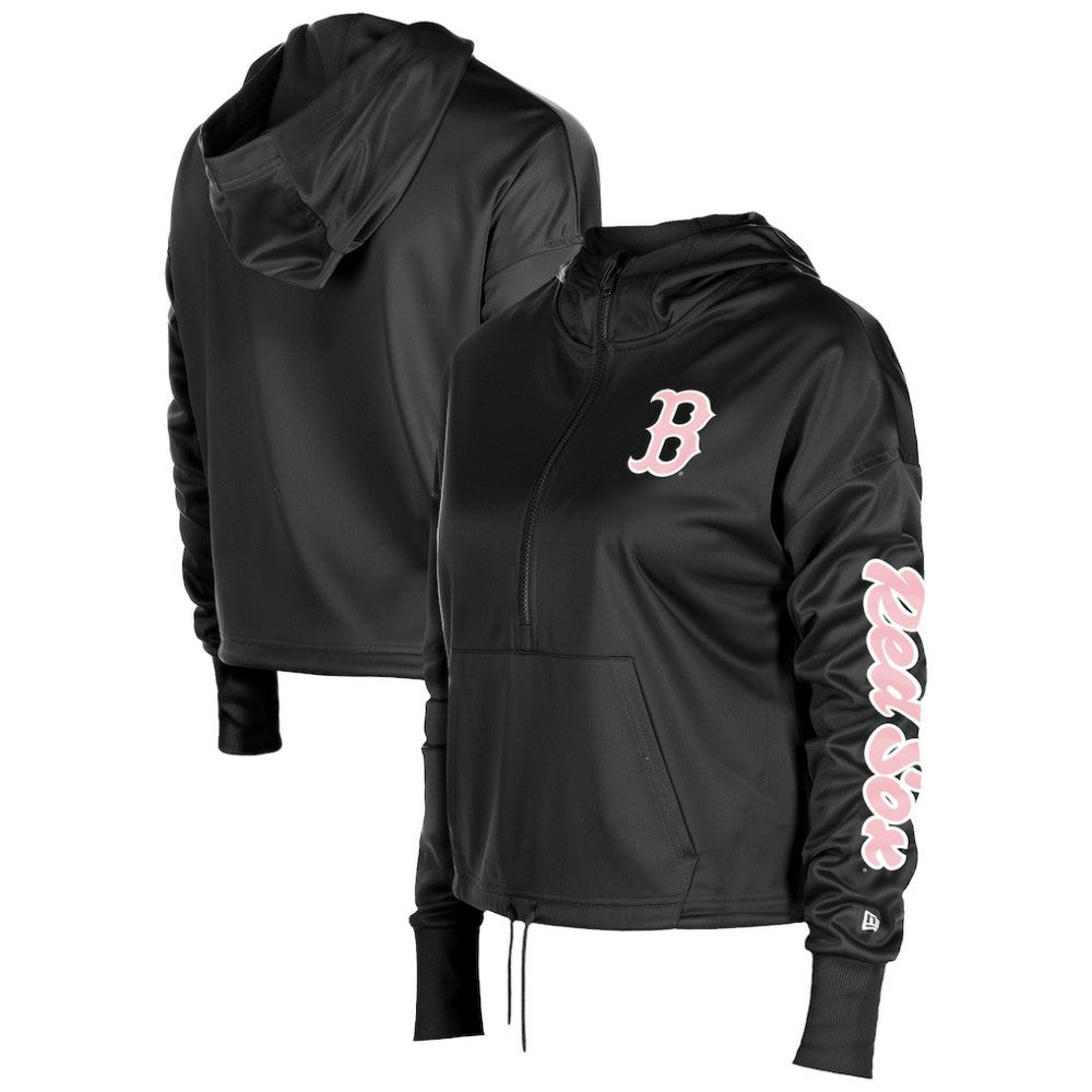 Boston Red Sox Women's Half-Zip Hoodie Black