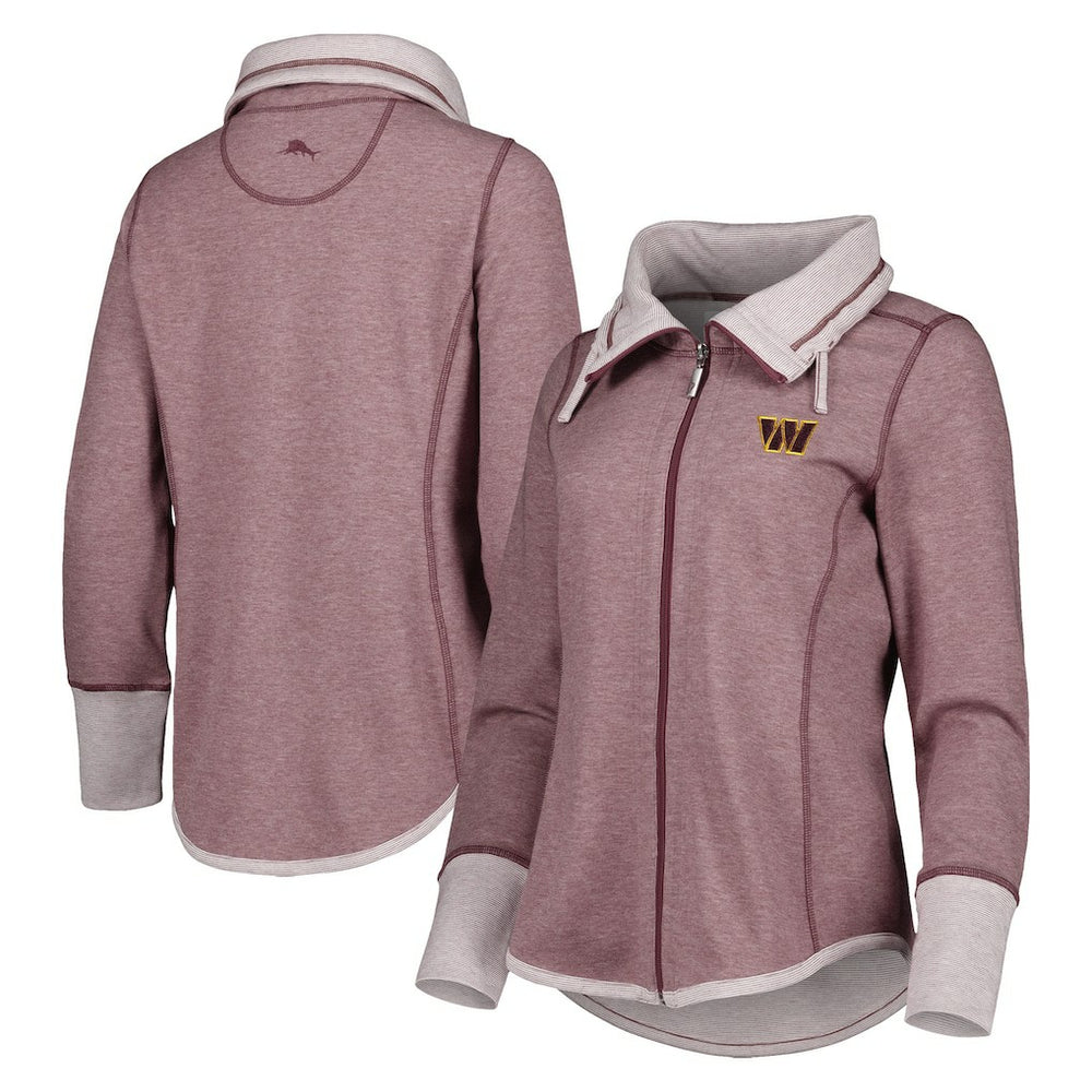 Washington Commanders Women's Sport Sun Fade Full-Zip Sweatshirt - Burgundy outlet