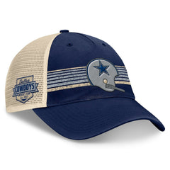 Dallas Cowboys Retro Fundamentals Stripes Trucker Adjustable Hat - Navy/Natural discount