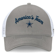 Dallas Cowboys Women's Fundamentals Slogan Trucker Adjustable Hat - Gray/White online