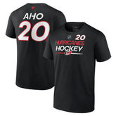 Sebastian Aho Carolina Hurricanes Fanatics Authentic Pro Prime Name & Number T-Shirt - Black T-shirts