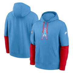 Tennessee Titans Oilers Throwback Alternate Logo Club Tri-Blend Pullover Hoodie - Light Blue online