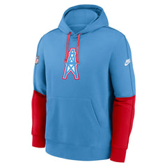 Tennessee Titans Oilers Throwback Alternate Logo Club Tri-Blend Pullover Hoodie - Light Blue online