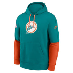 Miami Dolphins Throwback Logo Club Tri-Blend Pullover Hoodie - Aqua sale