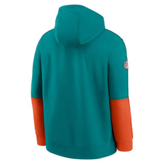 Miami Dolphins Throwback Logo Club Tri-Blend Pullover Hoodie - Aqua sale