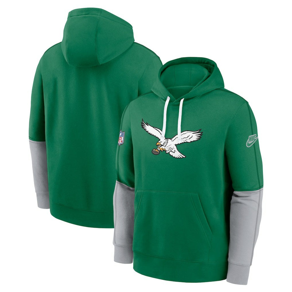Philadelphia Eagles Throwback Logo Club Tri-Blend Pullover Hoodie - Kelly Green sale