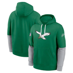 Philadelphia Eagles Throwback Logo Club Tri-Blend Pullover Hoodie - Kelly Green sale