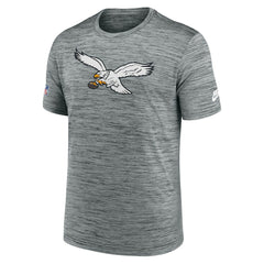 Philadelphia Eagles Sideline Velocity Throwback Logo Dri-FIT T-Shirt - Gray for sale