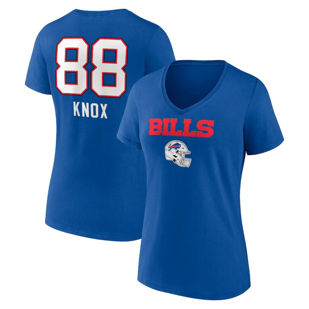 Dawson Knox Buffalo Bills Women's Team Wordmark Player Name & Number V-Neck T-Shirt - Royal cheap