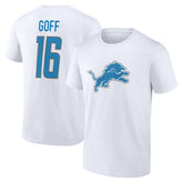Jared Goff Detroit Lions Icon Player Name & Number T-Shirt - White online