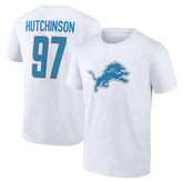 Aidan Hutchinson Detroit Lions Icon Player Name & Number T-Shirt - White discount