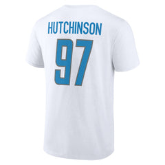 Aidan Hutchinson Detroit Lions Icon Player Name & Number T-Shirt - White discount