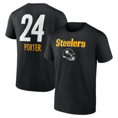 Joey Porter Jr. Pittsburgh Steelers Team Wordmark Player Name & Number T-Shirt - Black sale