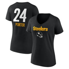 Joey Porter Jr. Pittsburgh Steelers Women's Team Wordmark Player Name & Number V-Neck T-Shirt - Black sale