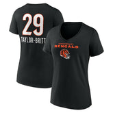 Cam Taylor-Britt Cincinnati Bengals Women's Team Wordmark Player Name & Number V-Neck T-Shirt - Black discount