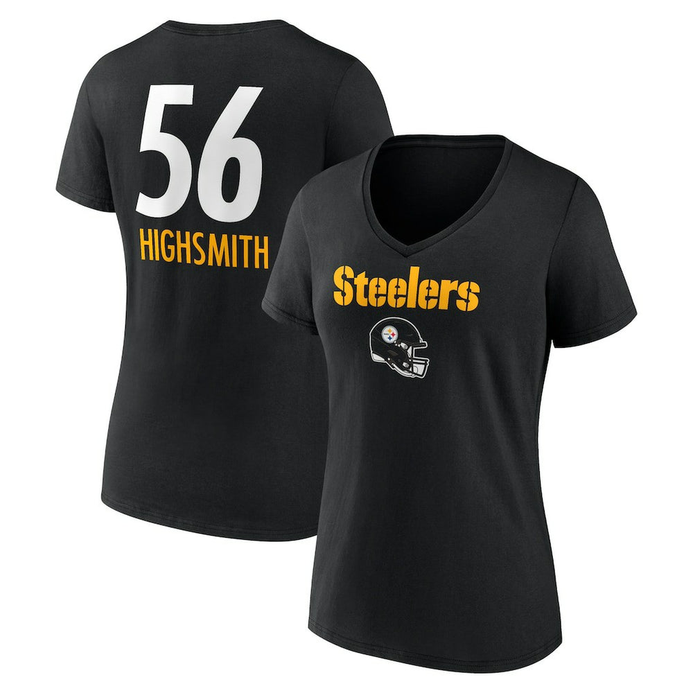 Alex Highsmith Pittsburgh Steelers Women's Team Wordmark Player Name & Number V-Neck T-Shirt - Black discount