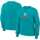 Miami Dolphins Women's Boxy Long Sleeve T-Shirt - Aqua sale