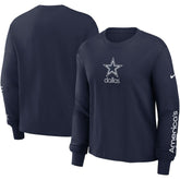 Dallas Cowboys Women's Boxy Long Sleeve T-Shirt - Navy cheap