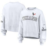 Houston Texans Women's Oversized Pullover Sweatshirt - White for sale