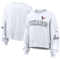 Houston Texans Women's Oversized Pullover Sweatshirt - White for sale