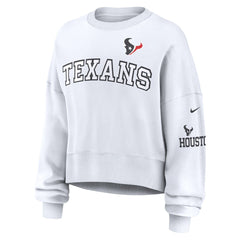 Houston Texans Women's Oversized Pullover Sweatshirt - White for sale