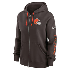 Cleveland Browns Women's Phoenix Full-Zip Hoodie - Brown discount