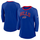 Buffalo Bills Women's 3/4 Sleeve Raglan Fashion Top - Royal discount