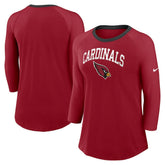 Arizona Cardinals Women's 3/4 Sleeve Raglan Fashion Top - Cardinal outlet