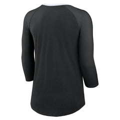 New Orleans Saints Women's 3/4 Sleeve Raglan Fashion Top - Black on sale