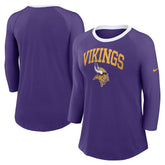 Minnesota Vikings Women's 3/4 Sleeve Raglan Fashion Top - Purple discount