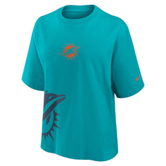 Miami Dolphins Women's Boxy T-Shirt - Aqua discount
