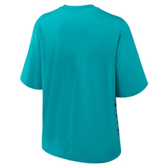 Miami Dolphins Women's Boxy T-Shirt - Aqua discount