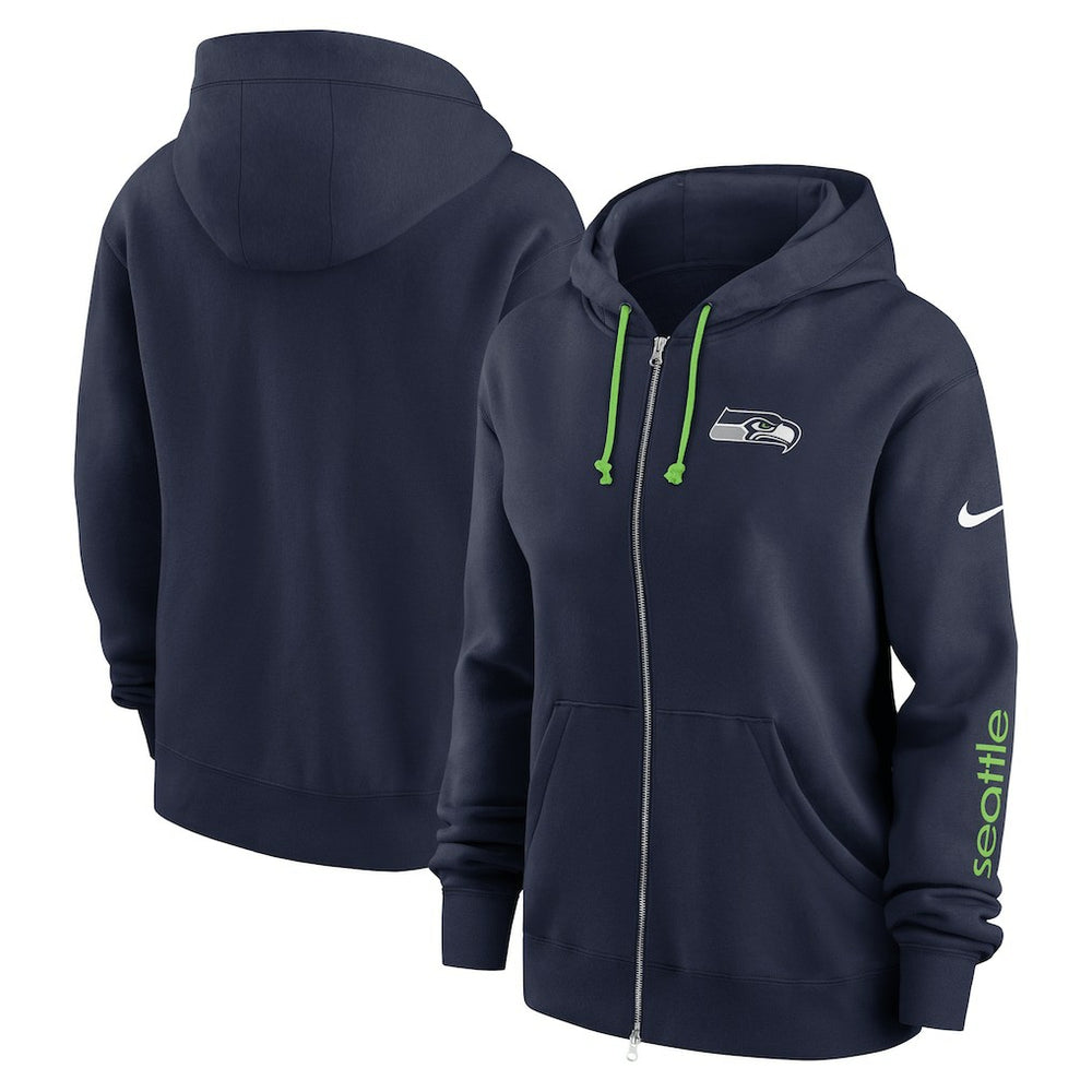 Seattle Seahawks Women's Plus Size Phoenix Full-Zip Hoodie - College Navy cheap